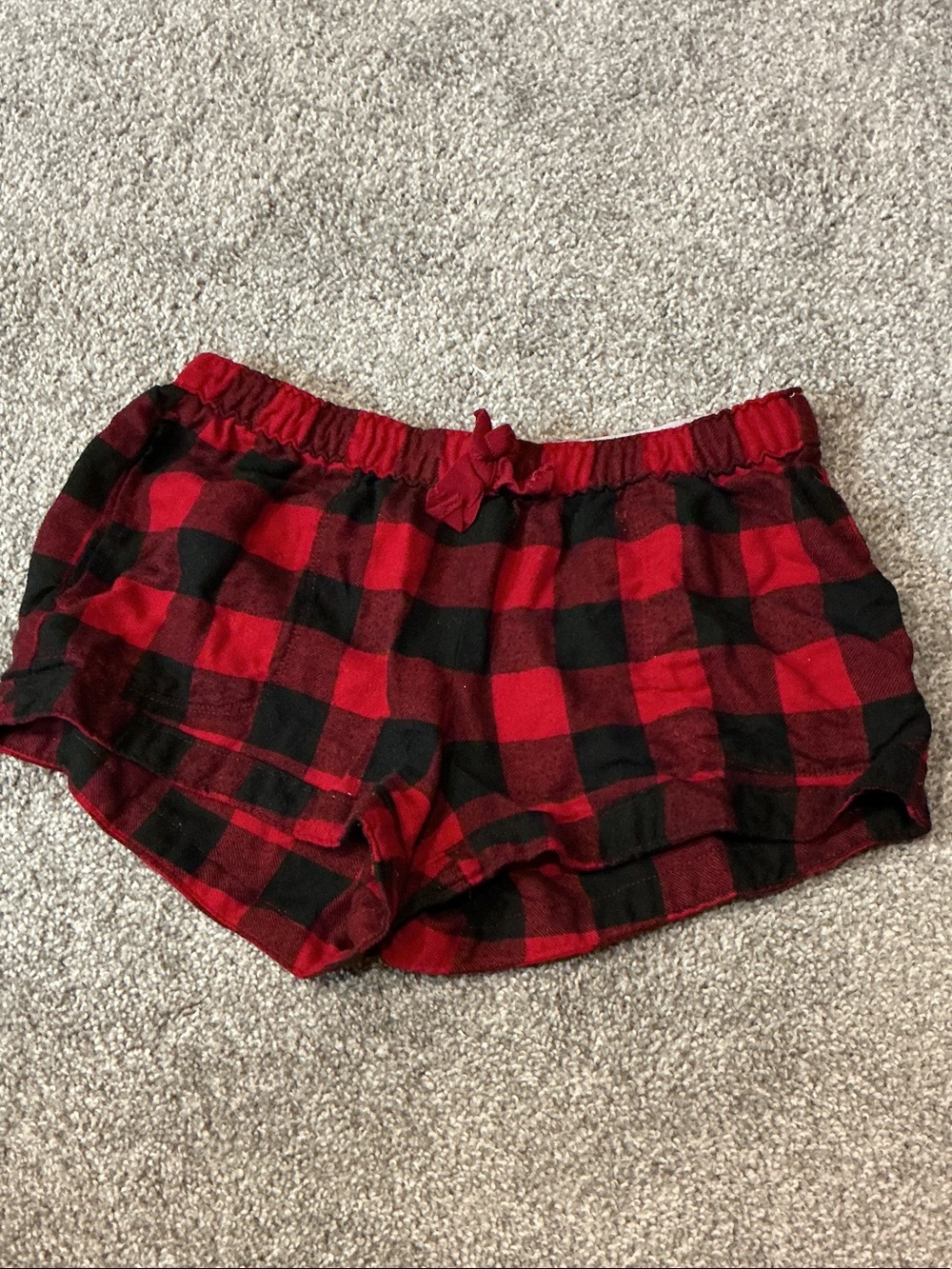 Hollister Red & Black Plaid Athletic Lounge Shorts